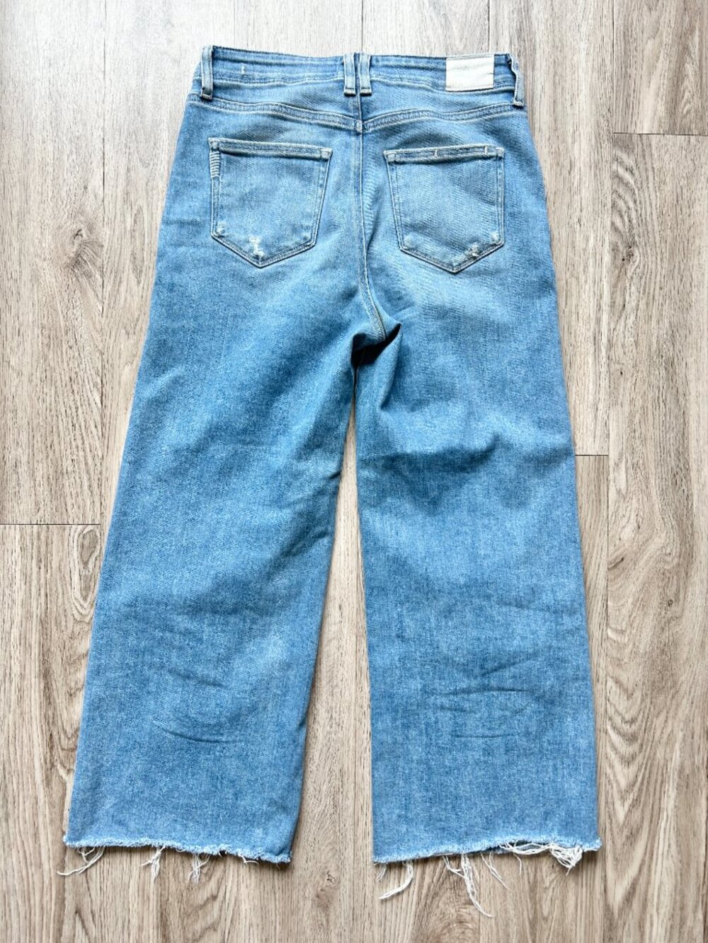 Paige Anessa High Rise Wide Leg Jean Light Wash in Sunnie Distressed Size 28 - Picture 12 of 14
